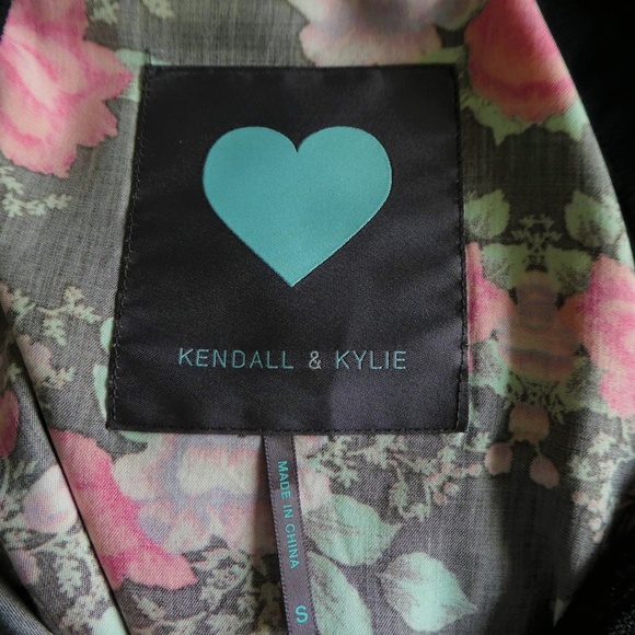 Kendall & Kylie Bomber Jacket Zip Floral Sheer Raglan Sleeve Lightweight S - Picture 6 of 8